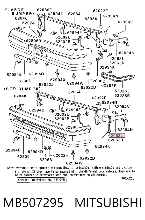 Soporte de parachoques delantero izquierdo MB507295 Mitsubishi