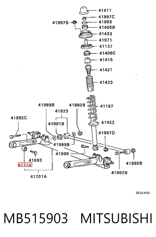 Silentblock trasero Mitsubishi Lancer IV