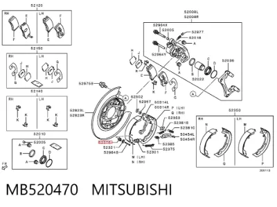 Juego de reparación del freno de estacionamiento MITSUBISHI MB520470