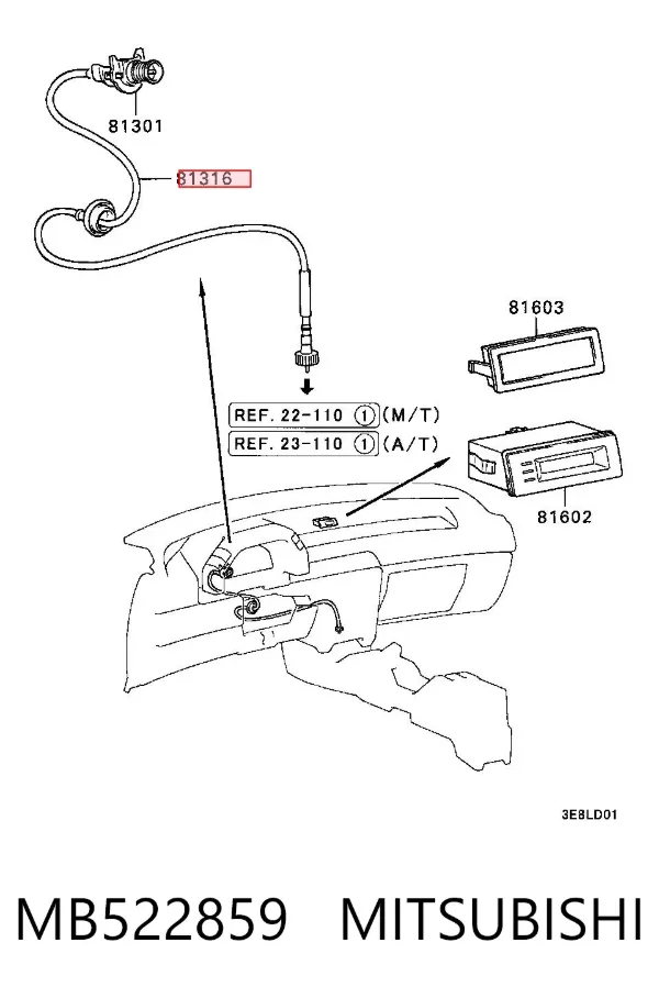 Cable velocímetro Mitsubishi Colt III