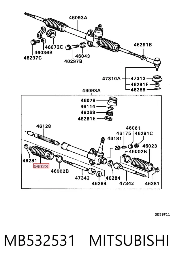 Fuelle dirección MB532531 Mitsubishi