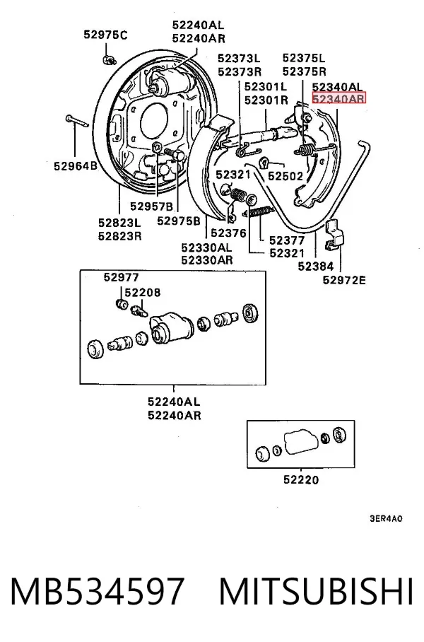 Zapatas de freno MB534597 Mitsubishi