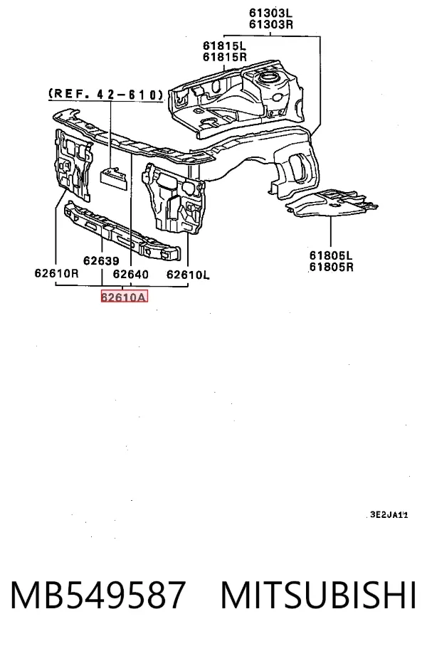 Soporte de radiador Mitsubishi Colt III