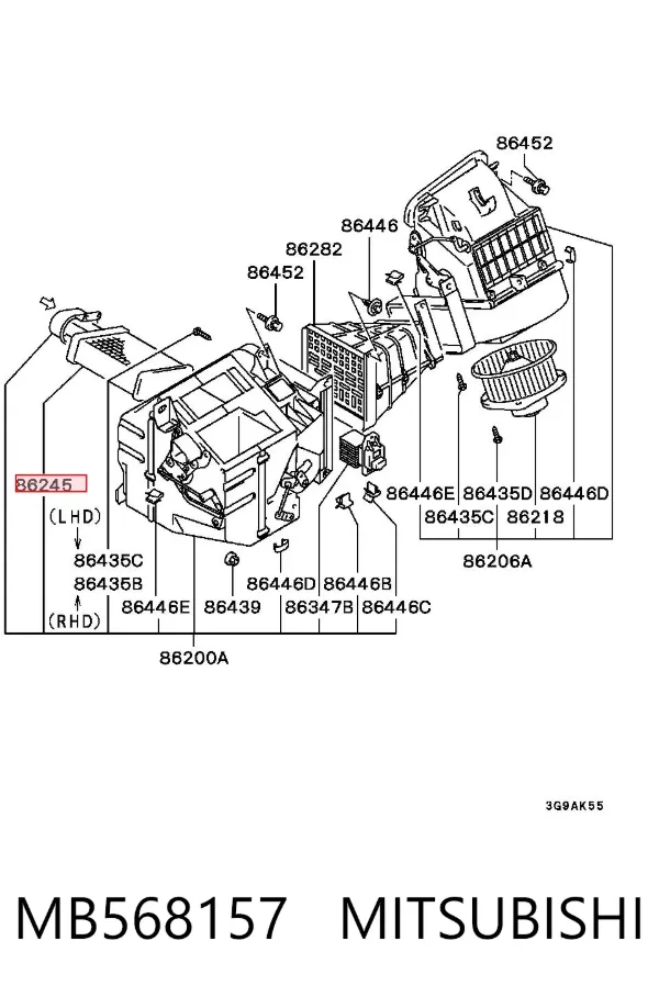 Radiador calefacción Mitsubishi Colt III