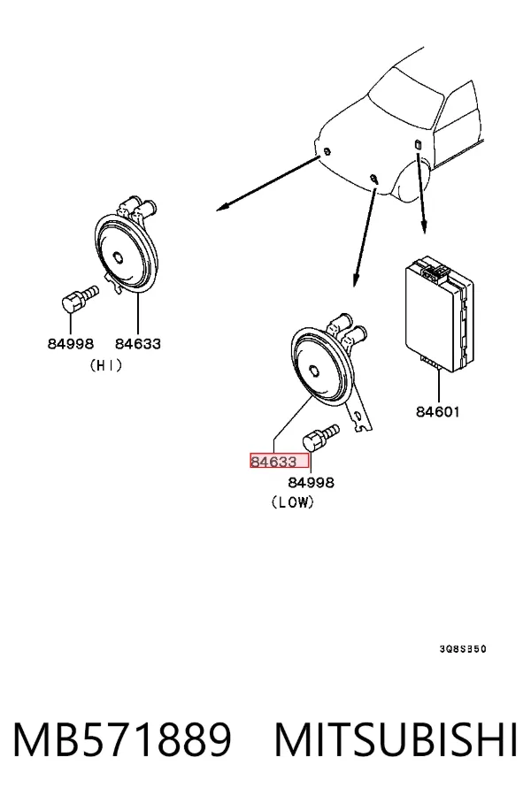 Claxon MB571889 Mitsubishi