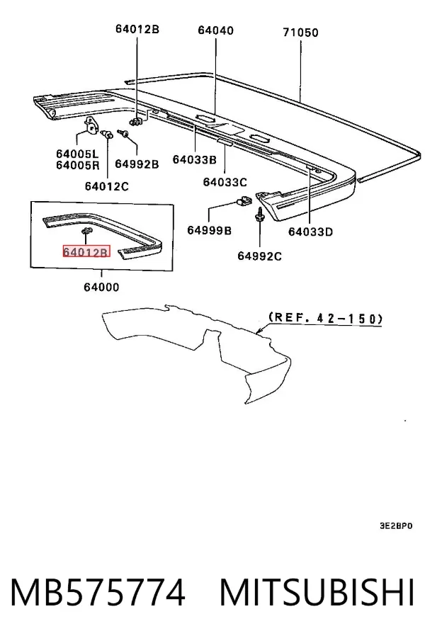 Clip de fijación de parachoques delantero MB575774 Mitsubishi