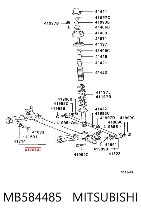 Puente trasero MB584485 Mitsubishi