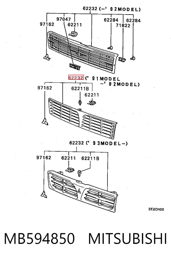 Parrilla MB594850 Mitsubishi