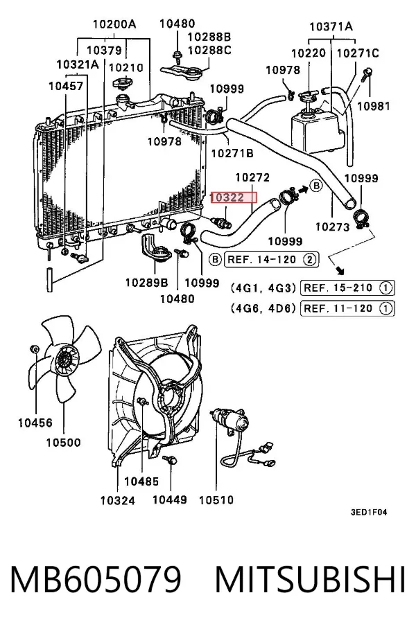 Sensor de temperatura MB605079 Mitsubishi