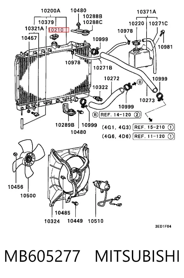 Tapa radiador MB605277 Mitsubishi