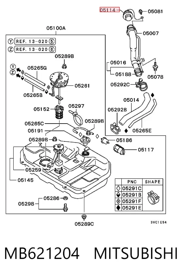 Tapon de gasolina Mitsubishi Pajero III