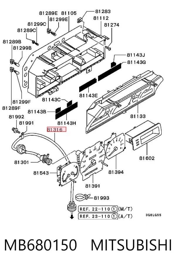Cable velocímetro MB680150 Mitsubishi