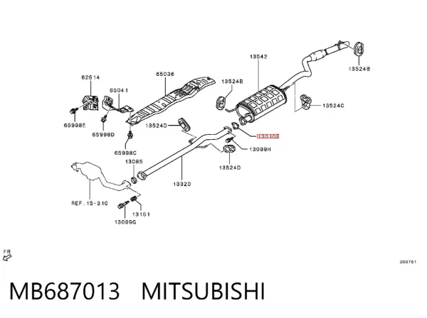 Junta de montaje del silenciador MB687013 Mitsubishi