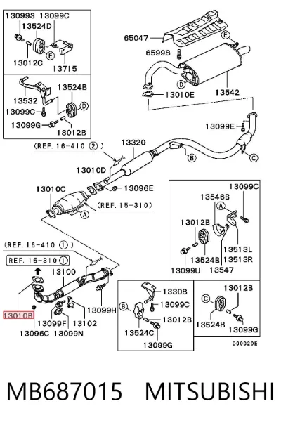 Junta de tubo de escape MITSUBISHI MB687015