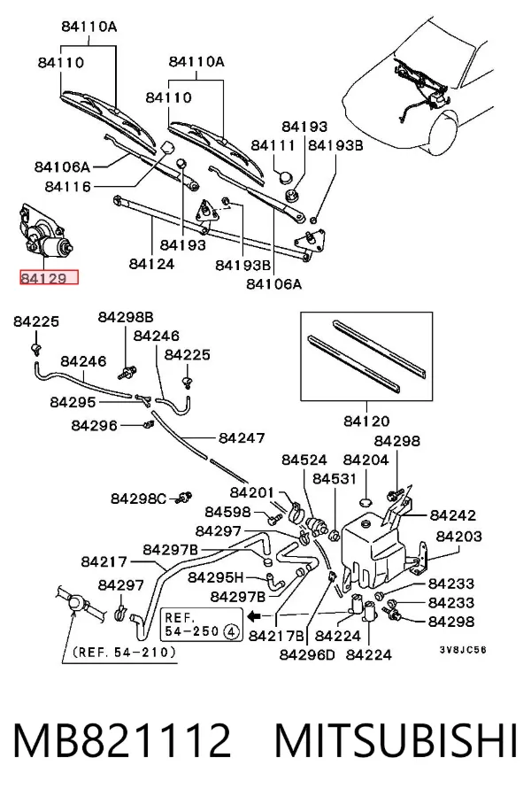 Motor limpiaparabrisas MB821112 Mitsubishi