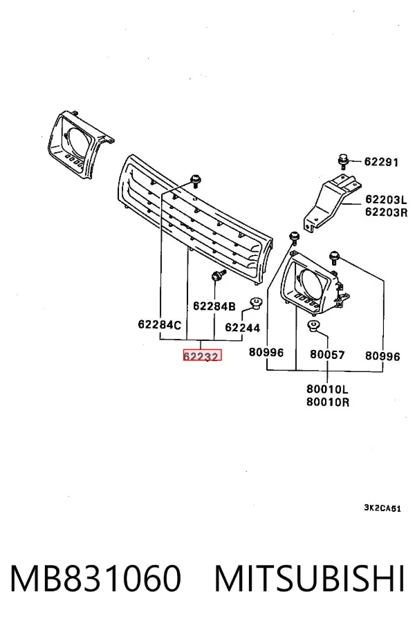 Parrilla MB831060 Mitsubishi