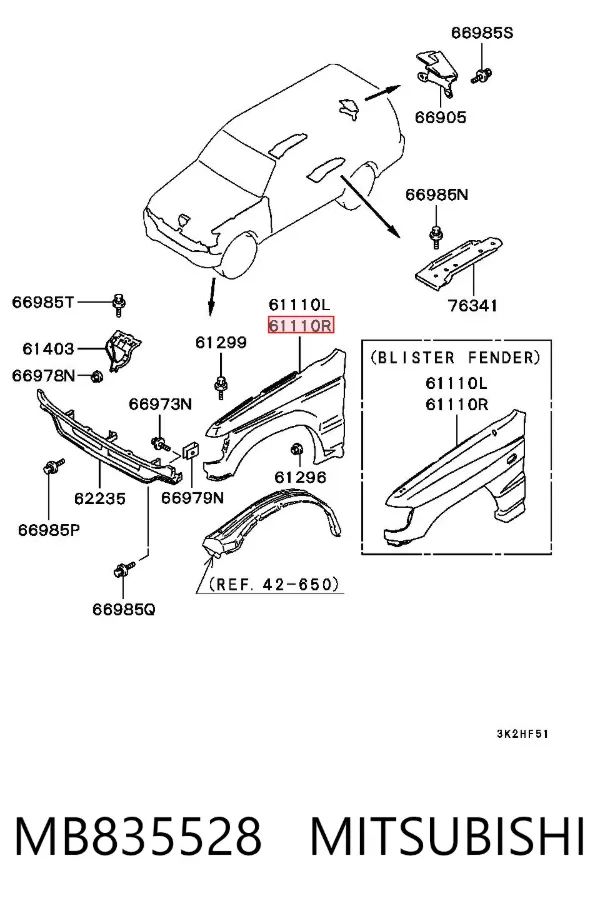 Aleta MB835528 Mitsubishi