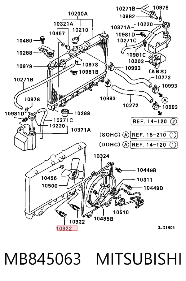 Sensor de temperatura MB845063 Mitsubishi