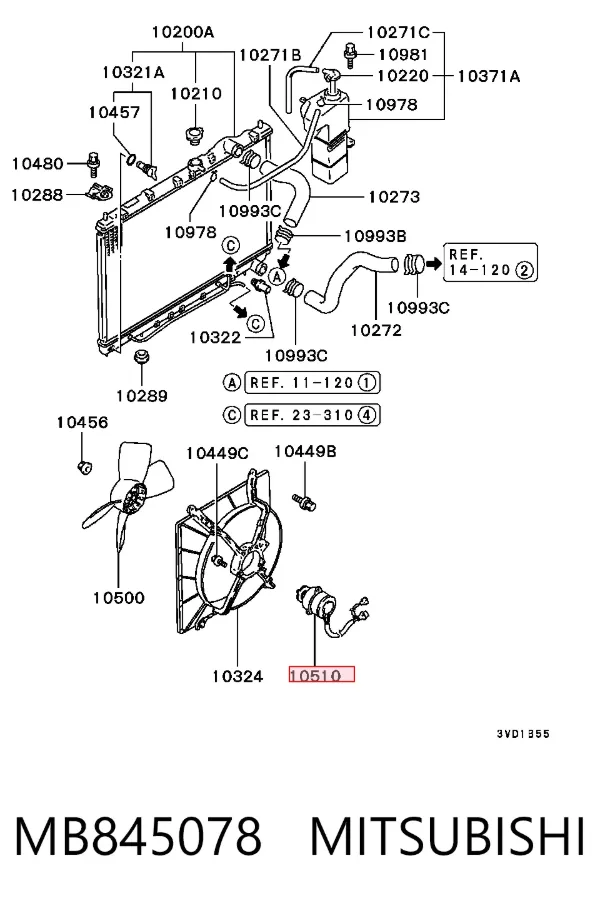 Motor ventilador del radiador MB845078 Mitsubishi