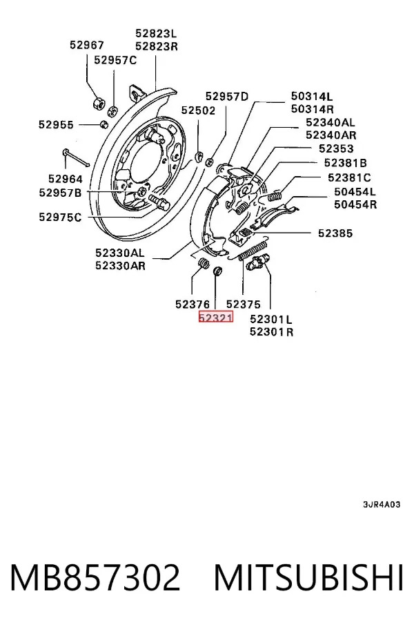 Juego de reparación de pastillas de freno MB857302 Mitsubishi