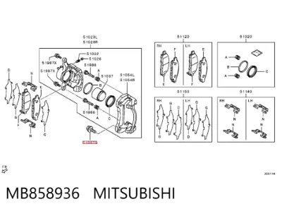 Tornillo de la pinza de freno MITSUBISHI MB858936