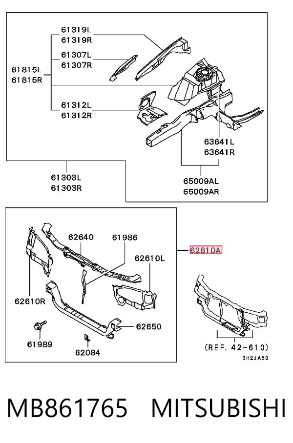 Soporte de radiador Mitsubishi Galant VII