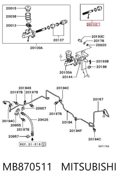 Juego de reparación del cilindro maestro de embrague MITSUBISHI MB870511