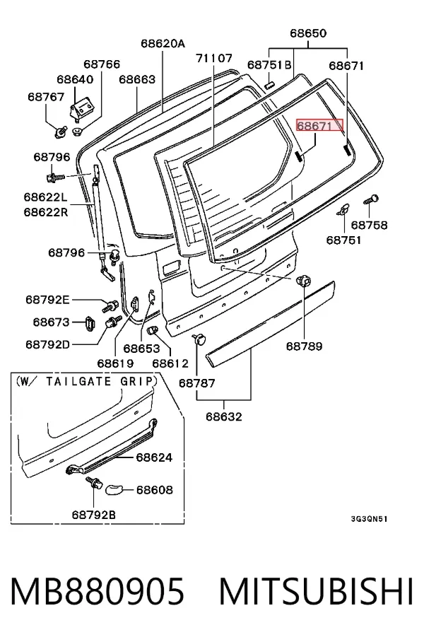 Parabrisas MB880905 Mitsubishi