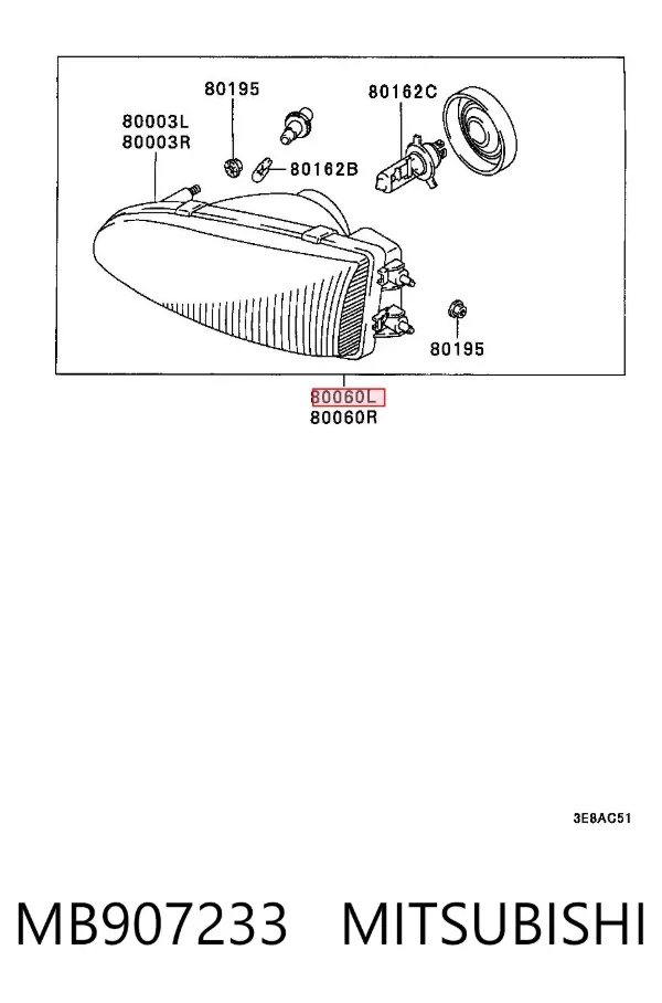 Faro izquierdo MB907233 Mitsubishi