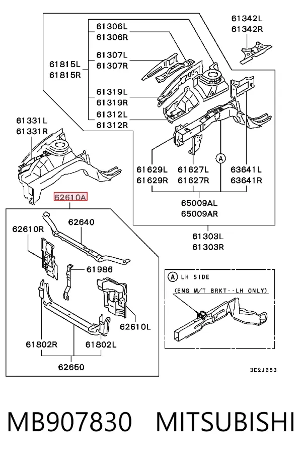 Soporte de radiador MB907830 Mitsubishi