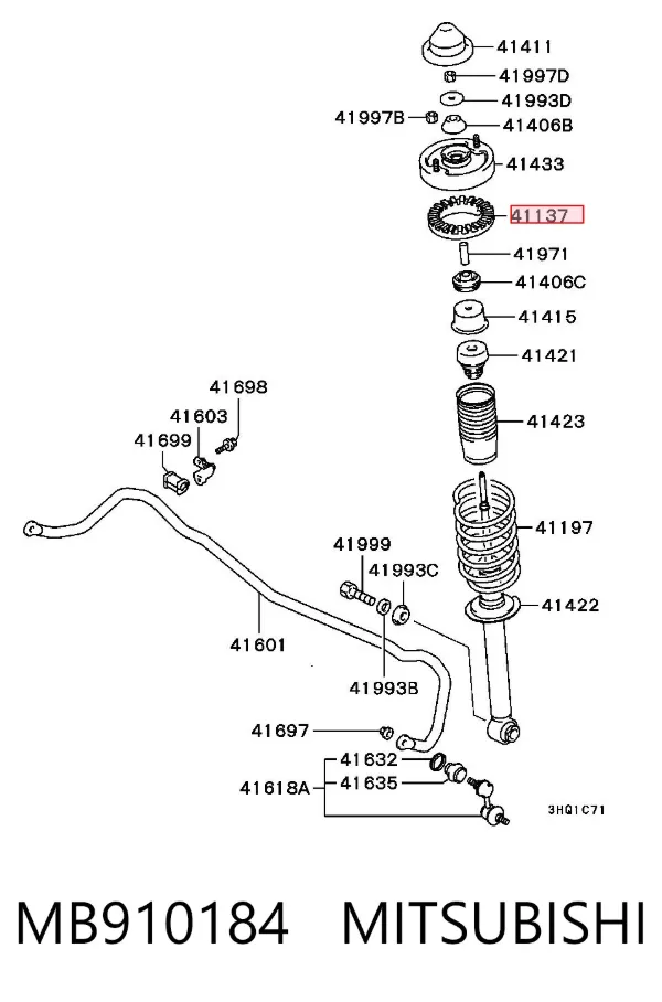 Aislador de resorte trasero superior MB910184 Mitsubishi