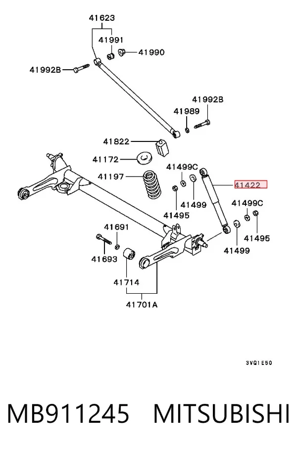 Amortiguador trasero MB911245 Mitsubishi