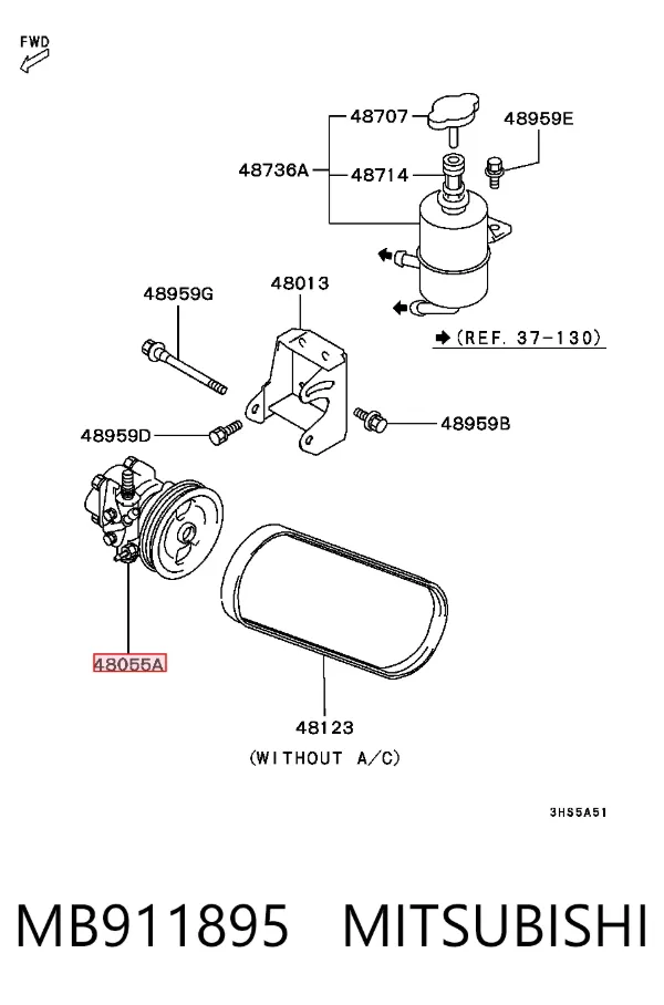 Bomba de dirección MB911895 Mitsubishi