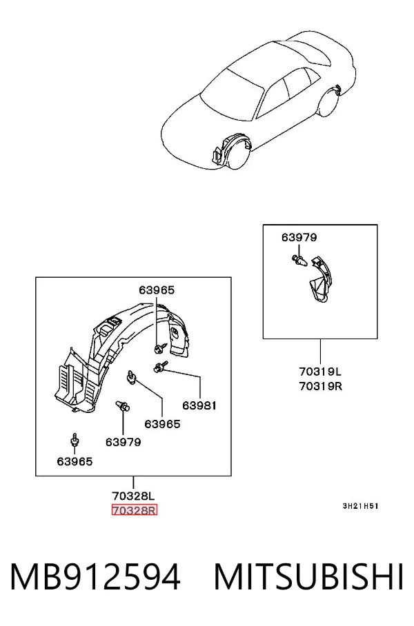Paso rueda MB912594 Mitsubishi