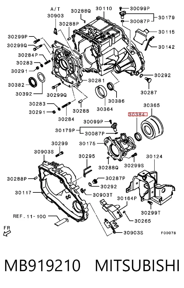 Retén de salida trasero de la caja de transferencia MB919210 Mitsubishi