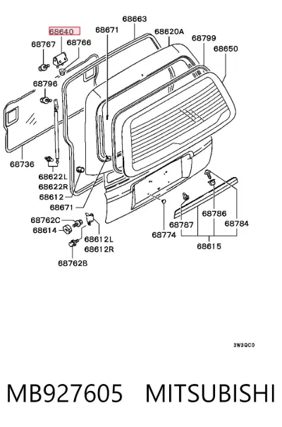 Bisagra de puerta trasera MITSUBISHI MB927605