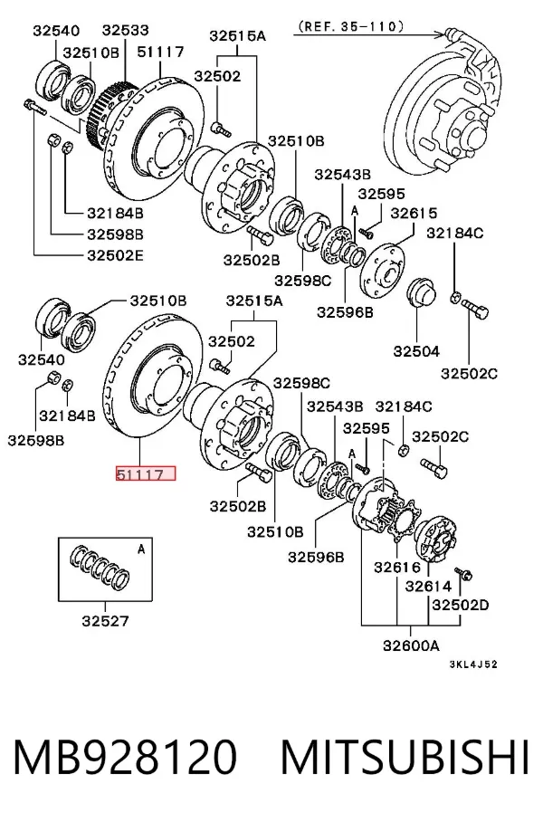Disco de freno MB928120 Mitsubishi
