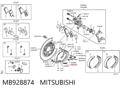 Juego de reparación del freno de estacionamiento MITSUBISHI MB928874