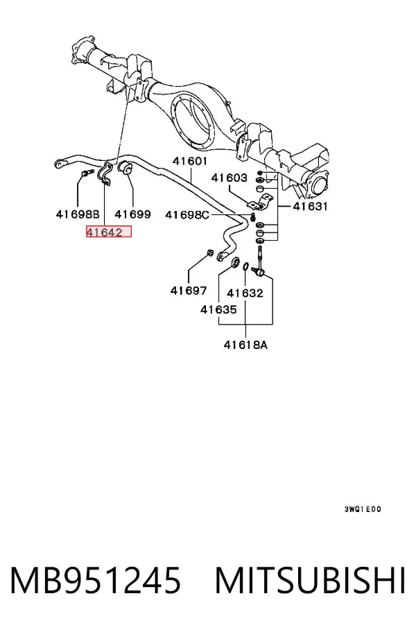 Abrazadera de la bieleta estabilizadora delantera MB951245 Mitsubishi