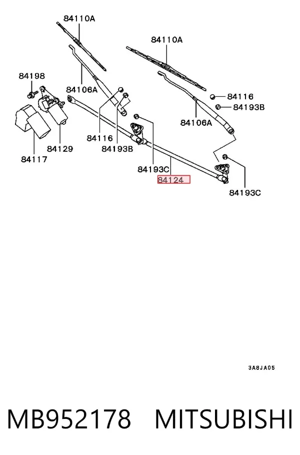 Varilla de limpiaparabrisas MB952178 Mitsubishi