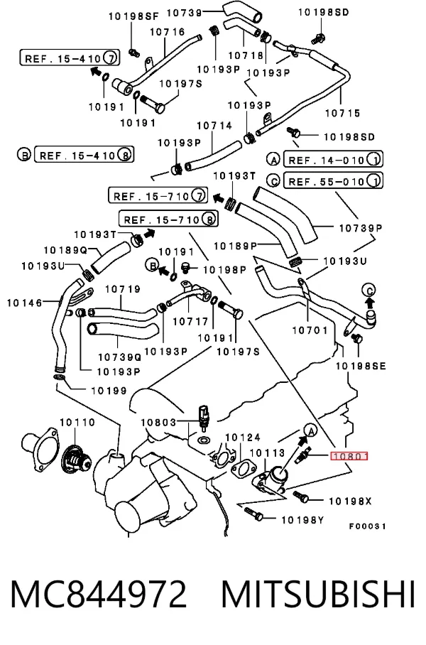 Sensor de temperatura MC844972 Mitsubishi