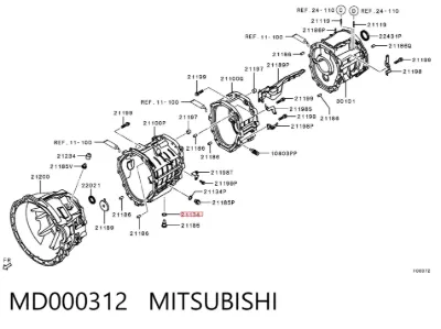 Junta del tapón de drenaje del diferencial MITSUBISHI MD000312