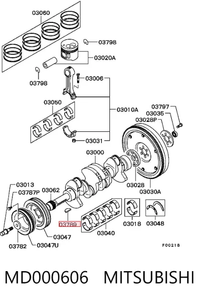 Chaveta de cigüeñal MITSUBISHI MD000606