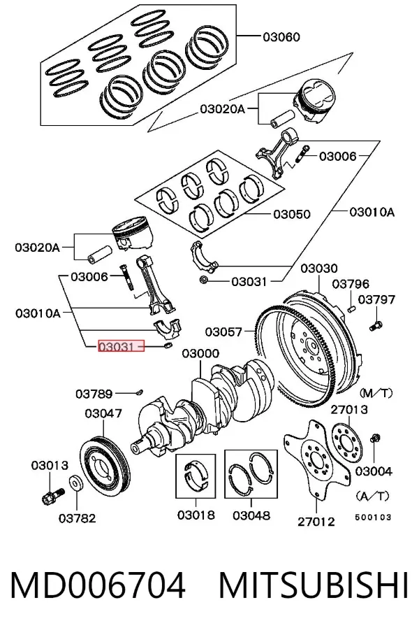 Tuerca de biela MD006704 Mitsubishi