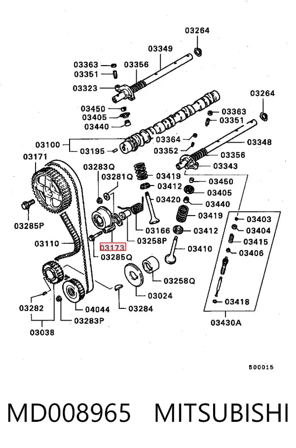 Tensor correa distribución MD008965 Mitsubishi