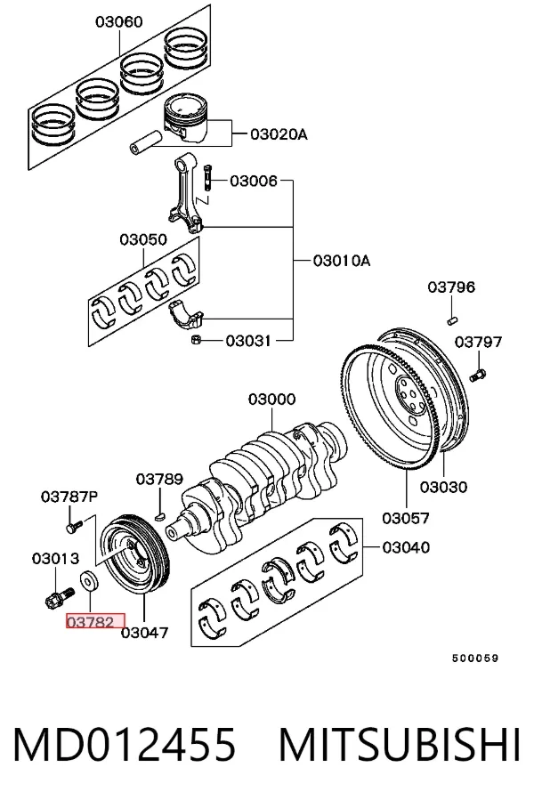 Arandela de cigüeñal MD012455 Mitsubishi