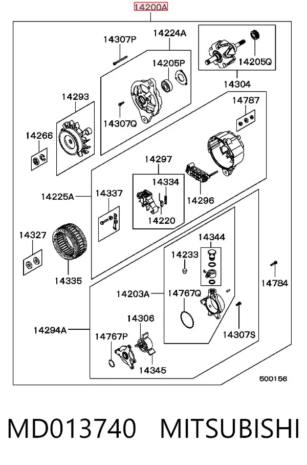 Alternador MD013740 Mitsubishi