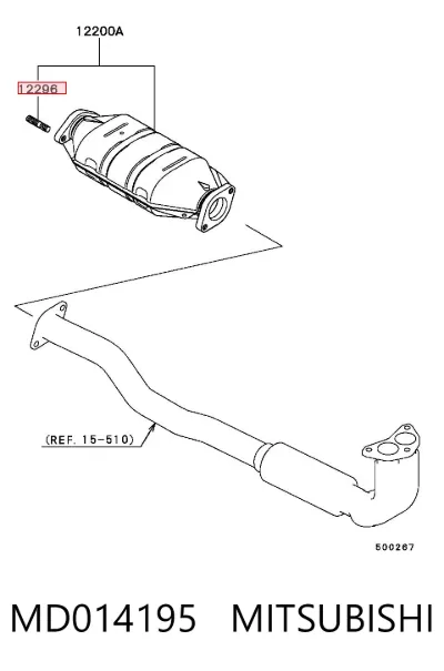 Espárrago del colector de escape MITSUBISHI MD014195