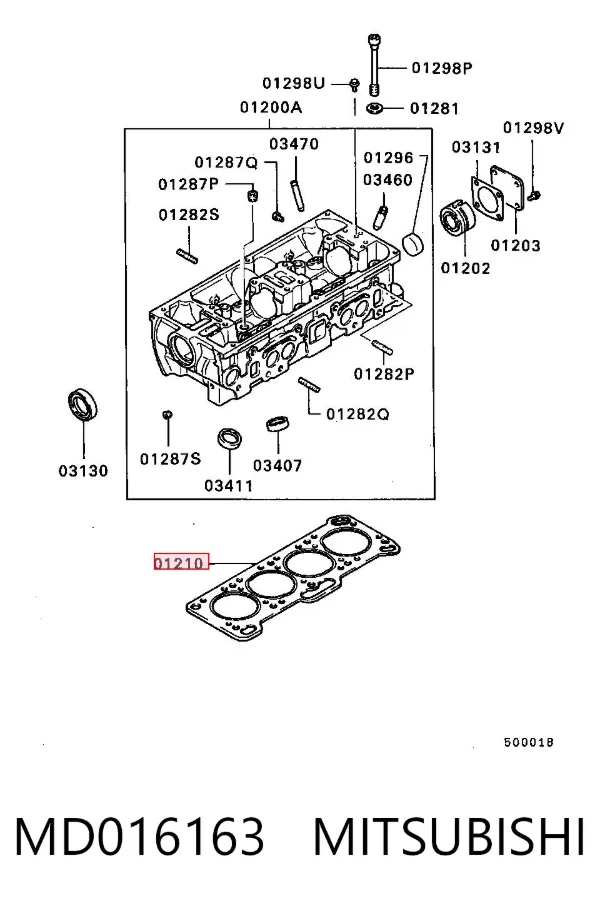 Junta de culata MD016163 Mitsubishi