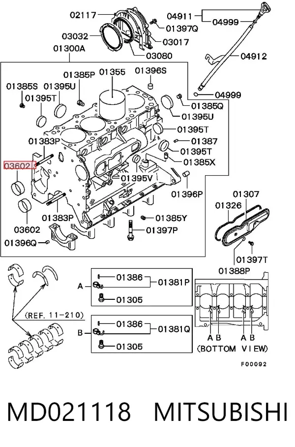 Cojinete del eje de equilibrado MD021118 Mitsubishi